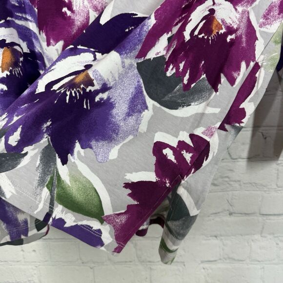 Aldred Runner Blouse Women Plus 3X Floral Printed Cottage Prairie Casual Top - Picture 8 of 9